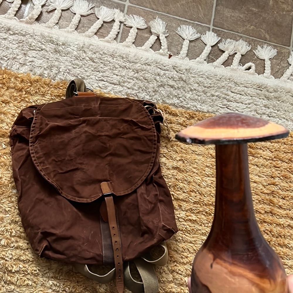Vintage mushroom foraging bag